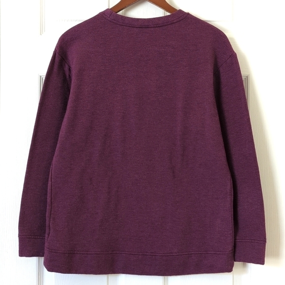 Orvis Classic Fleece Lined Oversized Pullover Crewneck Sweatshirt Plum Purple XS - Picture 11 of 13